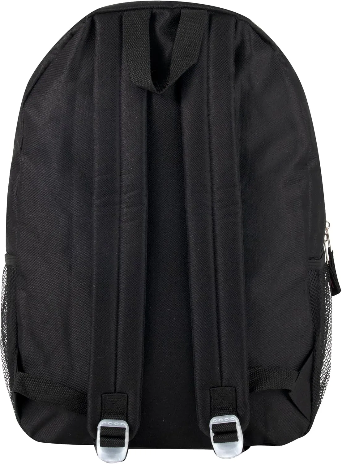 19 Inch School Backpacks with Mesh Side Pockets  Basic Large Solid Color Backpacks for Kids, Men, Women, Travel (Black/Pink)