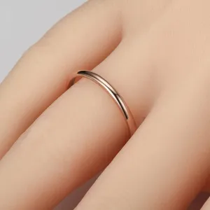 1MM Stainless Steel Plain Band Stacking Rings Fashion Thin Midi Rings Engagement Wedding Ring for Women Comfort