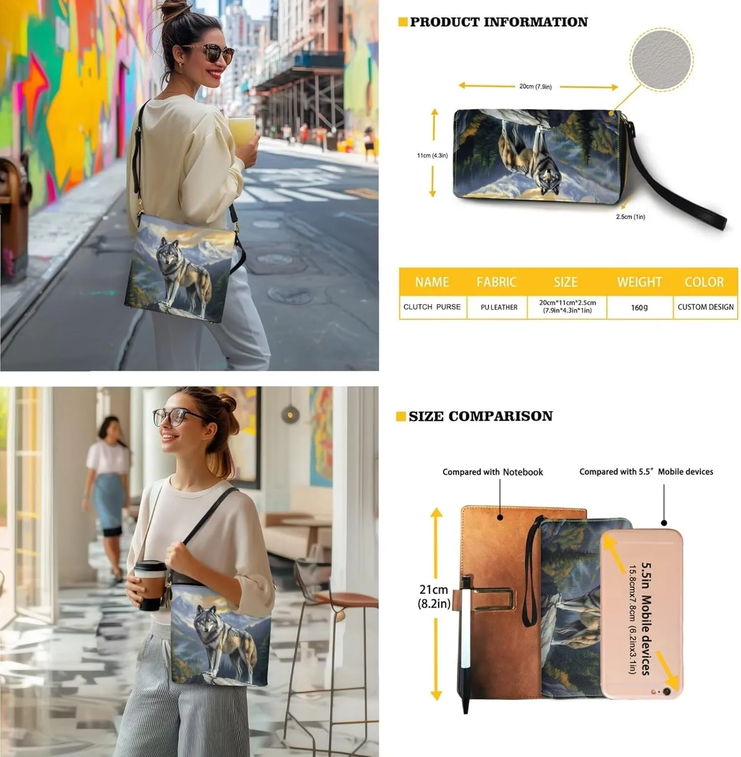 2 Pcs Leather Bucket Handbag Set Large Crossbody Hobo Bag Bucket Tote Bag with Leather Wallet with Adjustable Strap