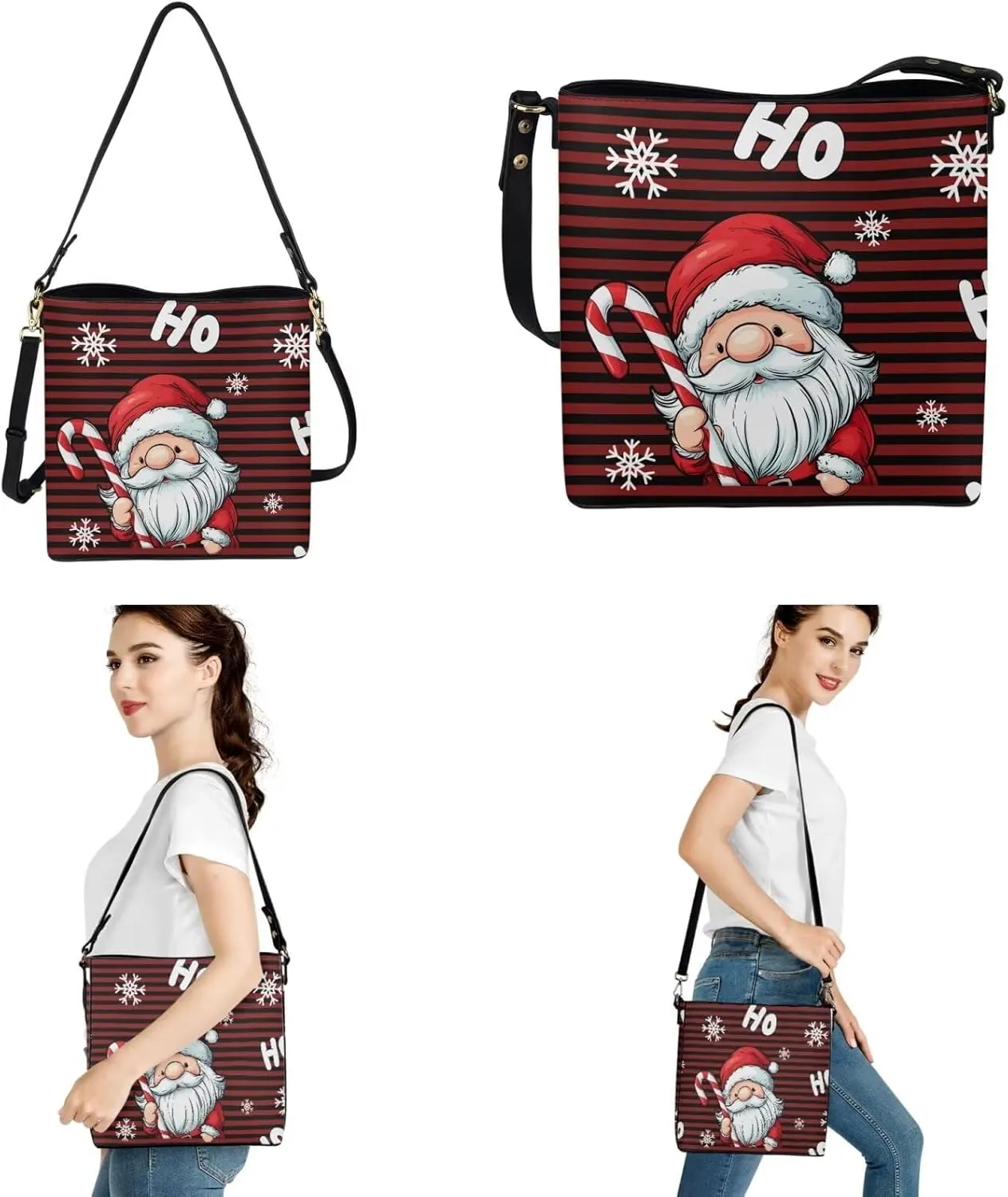 2 Pcs Messenger Bag for Women Crossbody Leather Waterproof Satchel Bag Matching Car Key Fob Protector Case