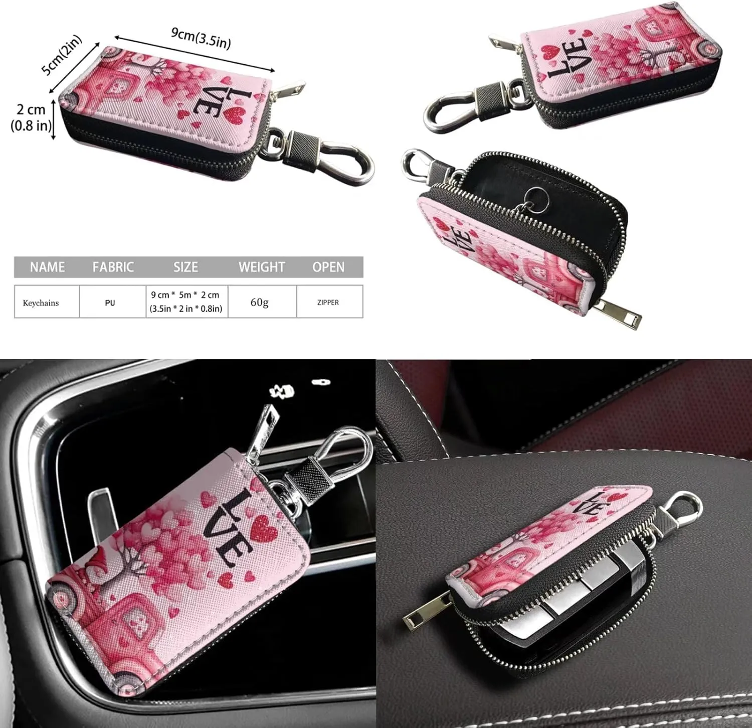 2 Pcs Messenger Bag for Women Crossbody Leather Waterproof Satchel Bag Matching Car Key Fob Protector Case