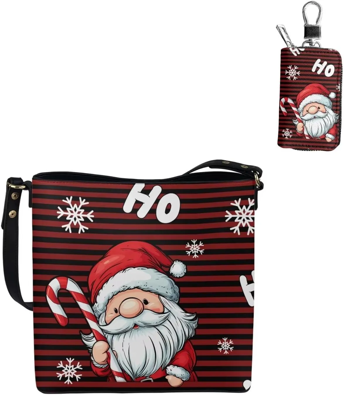 2 Pcs Messenger Bag for Women Crossbody Leather Waterproof Satchel Bag Matching Car Key Fob Protector Case