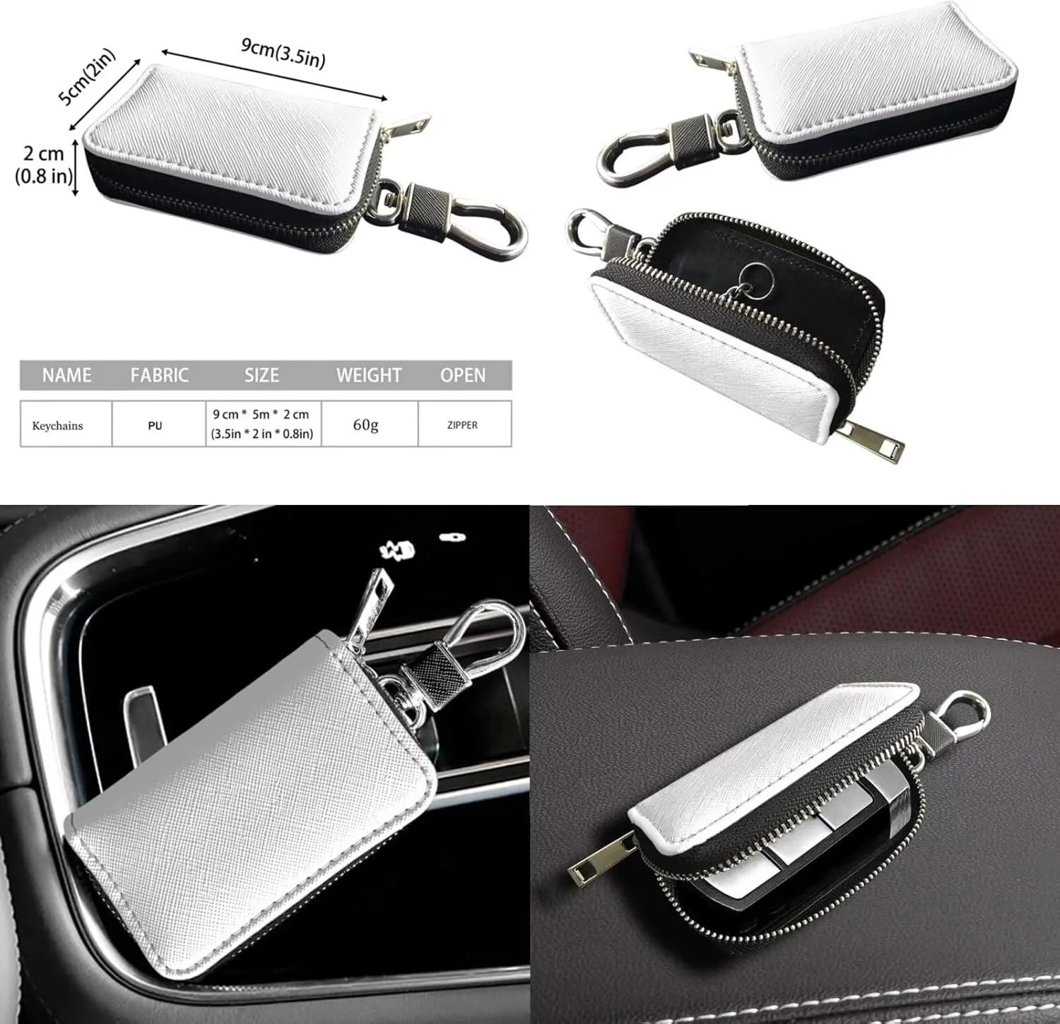 2 Pcs Messenger Bag for Women Crossbody Leather Waterproof Satchel Bag Matching Car Key Fob Protector Case