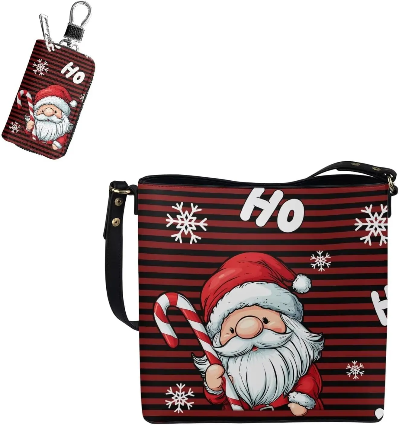 2 Pcs Messenger Bag for Women Crossbody Leather Waterproof Satchel Bag Matching Car Key Fob Protector Case
