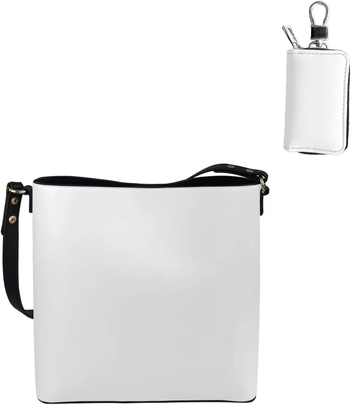 2 Pcs Messenger Bag for Women Crossbody Leather Waterproof Satchel Bag Matching Car Key Fob Protector Case