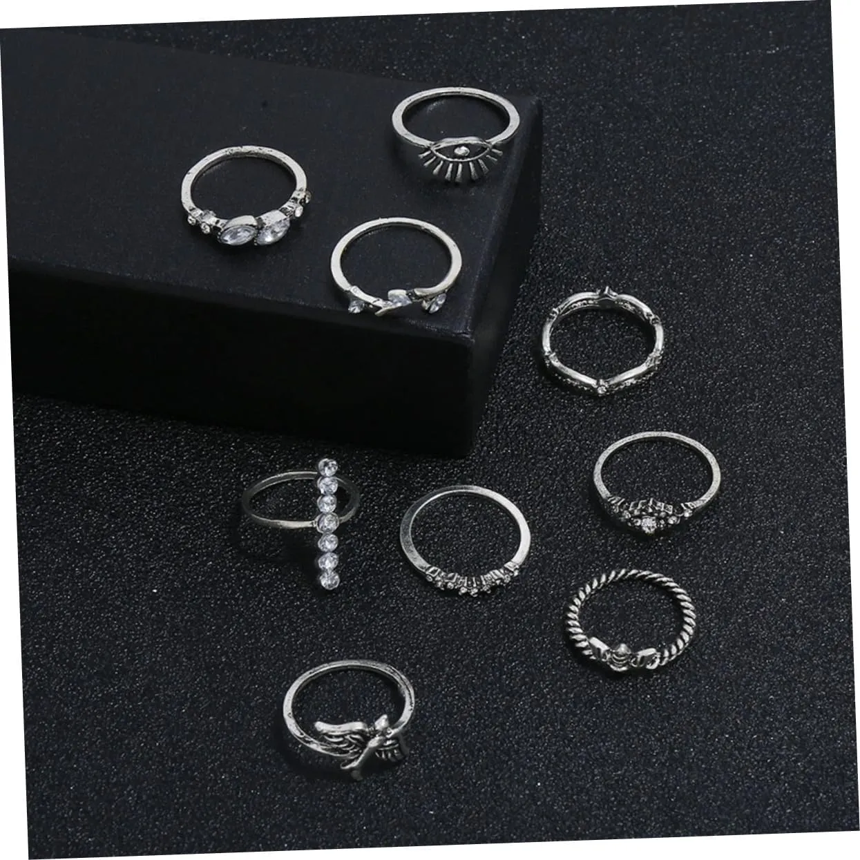 2 Sets 9pcs Ladies Suits Women Rings Vintage Rings Bohemian Rings Ladies Rings Jewlery Kit Antique Rings