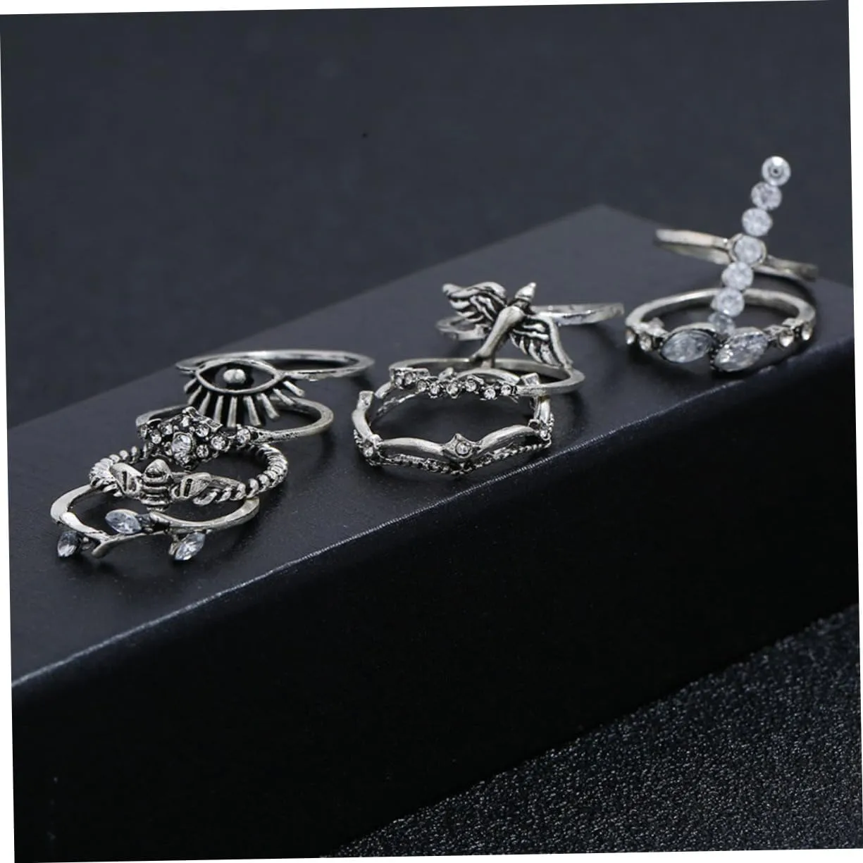 2 Sets 9pcs Ladies Suits Women Rings Vintage Rings Bohemian Rings Ladies Rings Jewlery Kit Antique Rings