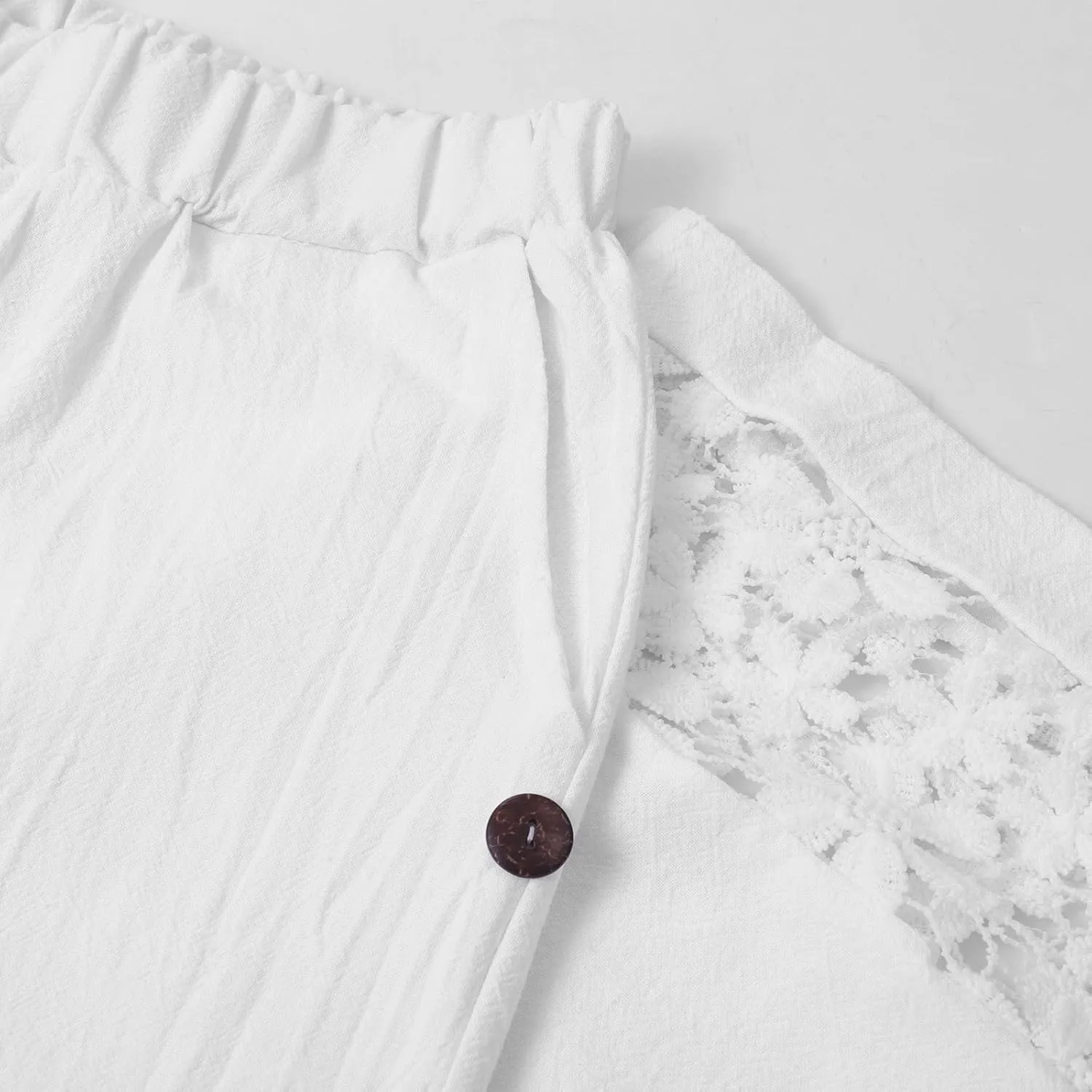 2024 Womens Wide Leg Cropped Pants Cotton Linen Summer Beach Pants Trendy Casual Capri Yoga Pants Breathable Palazzo Pants