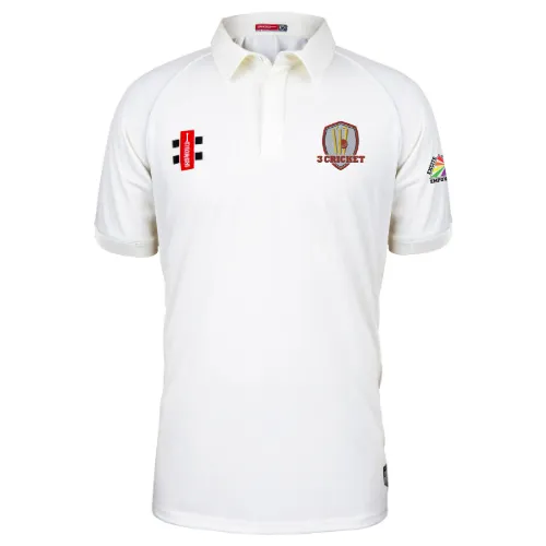 3 Cricket  Junior's Ivory Matrix V2 S/S Shirt