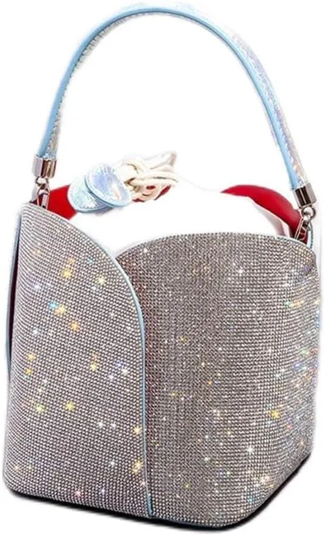 AAGAZA 2021 Party Wedding Rhinestone Bucket Evening Clutch Floral Chain Novelty Purses and /881
