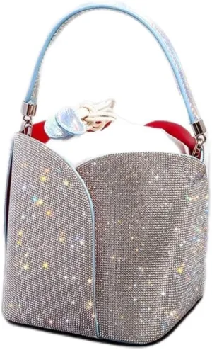 AAGAZA 2021 Party Wedding Rhinestone Bucket Evening Clutch Floral Chain Novelty Purses and /881