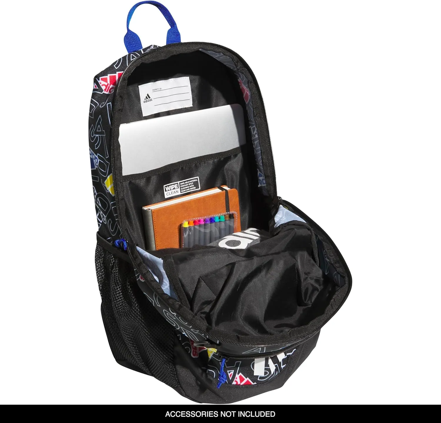 adidas Creator Laptop Backpack for Women and Men, Comfortable and Durable Small Athletic Bag, Adi Comp Black/Team Royal Blue, One Size