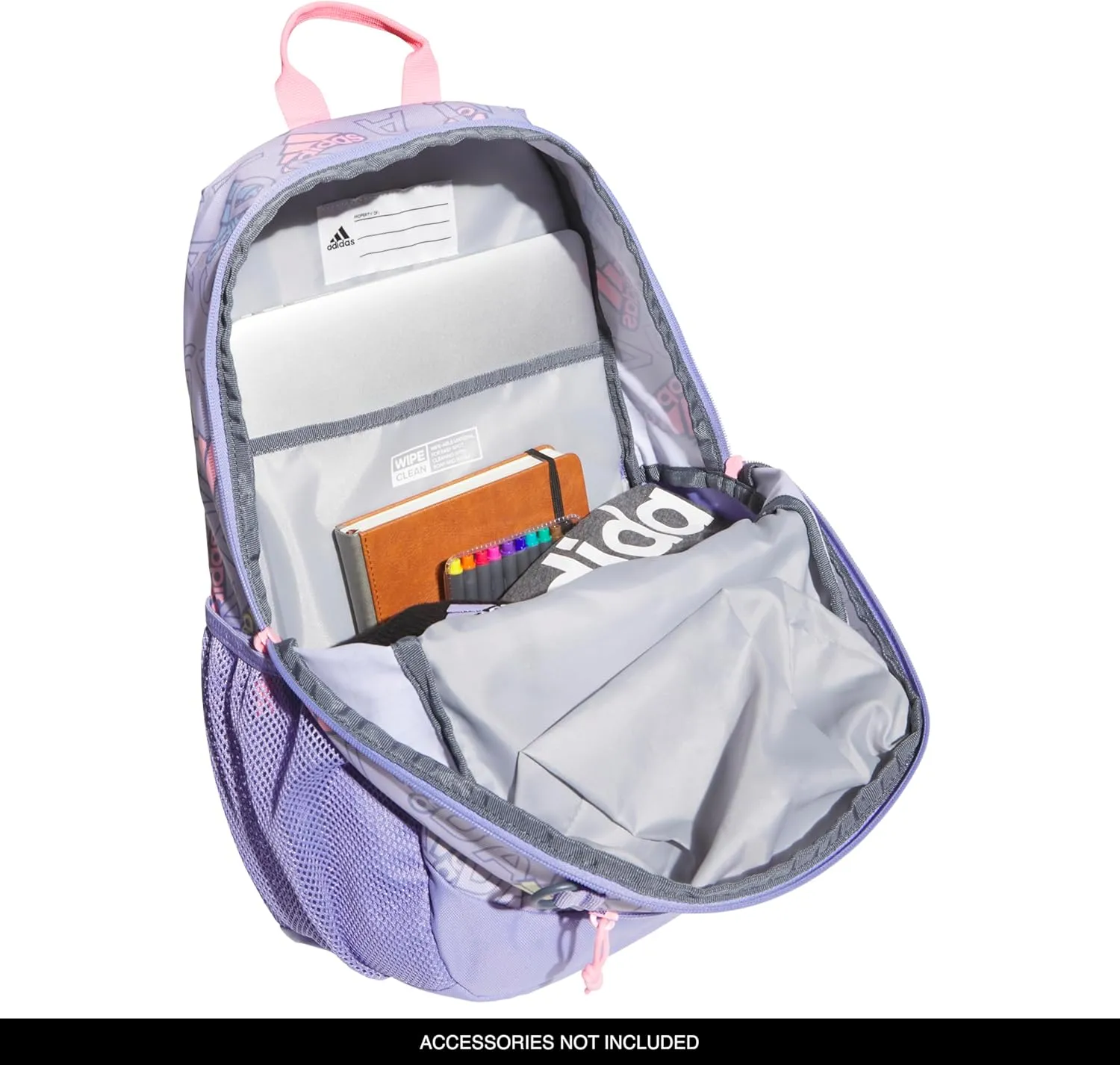 adidas Creator Laptop Backpack for Women and Men, Comfortable and Durable Small Athletic Bag, Adi Comp Silver Violet/Light Purple/Pink Spark, One Size