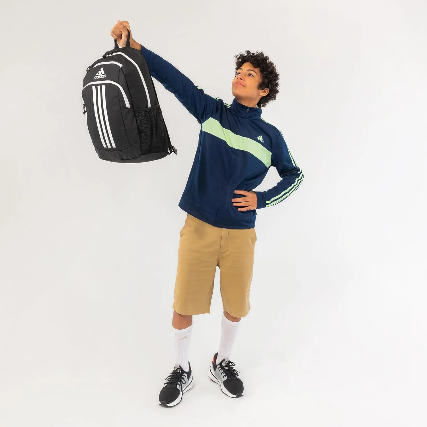 adidas Creator Laptop Backpack for Women and Men, Comfortable and Durable Small Athletic Bag, Black/White, One Size