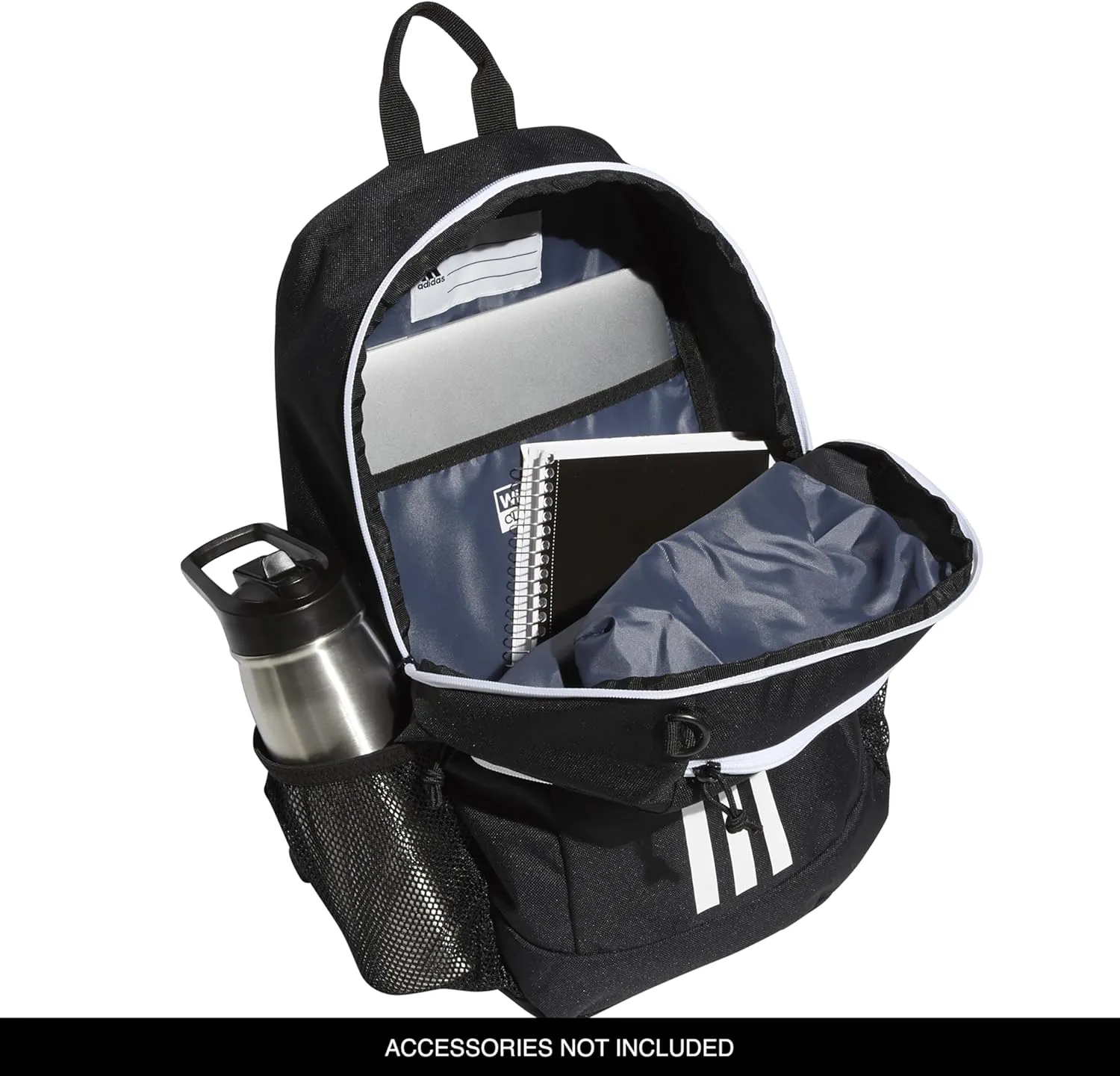 adidas Creator Laptop Backpack for Women and Men, Comfortable and Durable Small Athletic Bag, Black/White, One Size