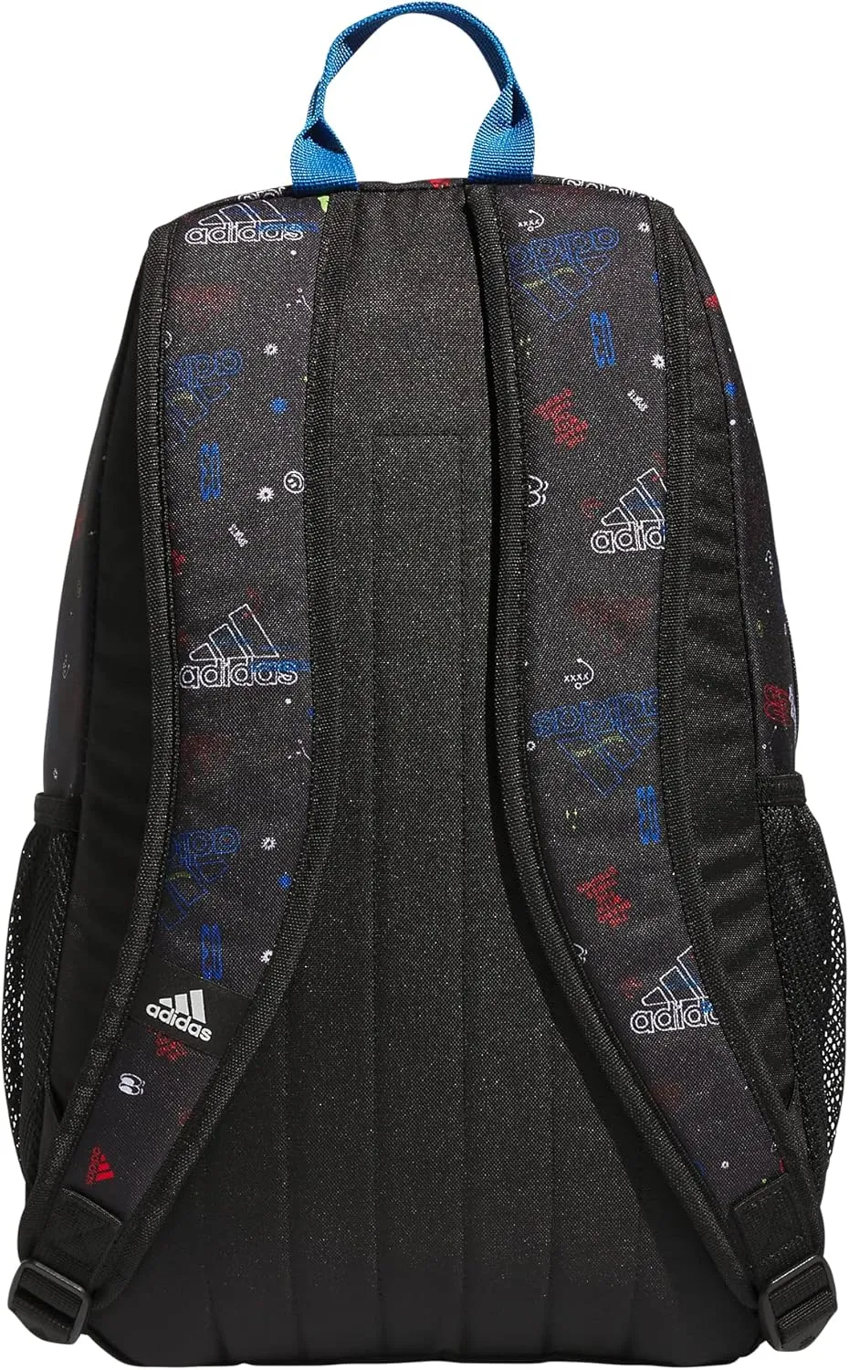 adidas Creator Laptop Backpack for Women and Men, Comfortable and Durable Small Athletic Bag, Icon Brand Love Black/Bright Royal Blue, One Size