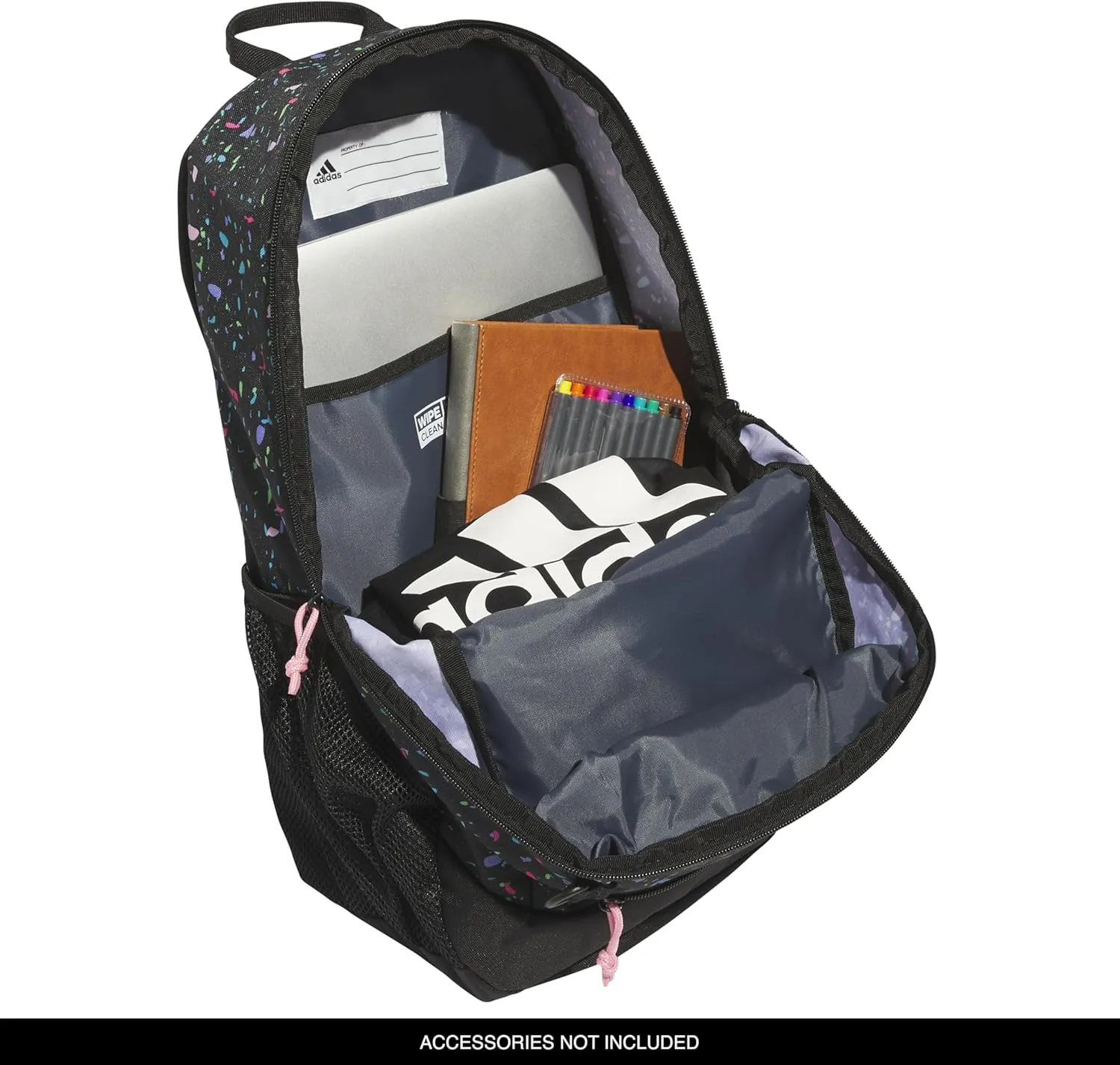adidas Creator Laptop Backpack for Women and Men, Comfortable and Durable Small Athletic Bag, Speckle Black/Bliss Pink/Black, One Size