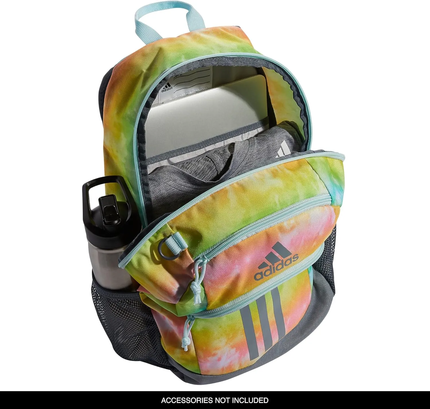 adidas Creator Laptop Backpack for Women and Men, Comfortable and Durable Small Athletic Bag, Stone Wash Rainbow/Grey/Almost Blue, One Size