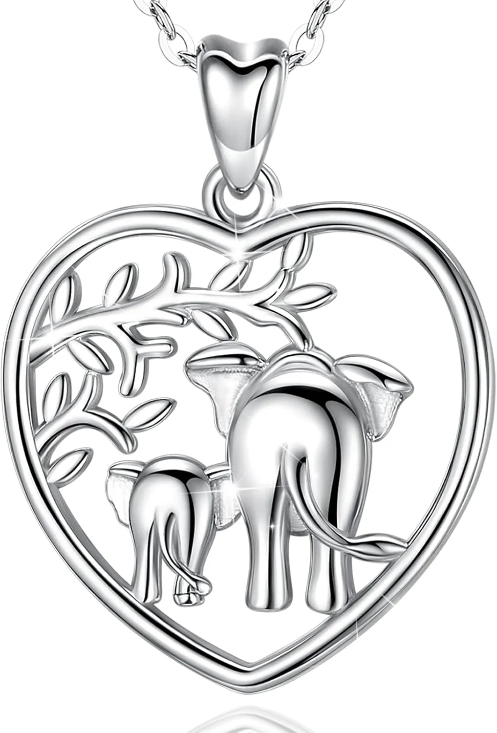 AEONSLOVE 925 Sterling Silver Animal Necklaces, Elephant/Sea Turtle/Highland Cow Pendant Necklaces Animals Jewelry Gifts for Women