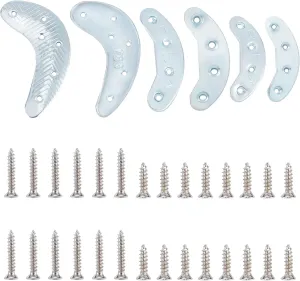 AHANDMAKER 3 Pairs Metal Heel Plates, Heel Replacement Plates with Screw Nails, Crescent Moon Sole Heel Guard Repair Pads, Shoe Heel Plate Taps for Shoes and Boots