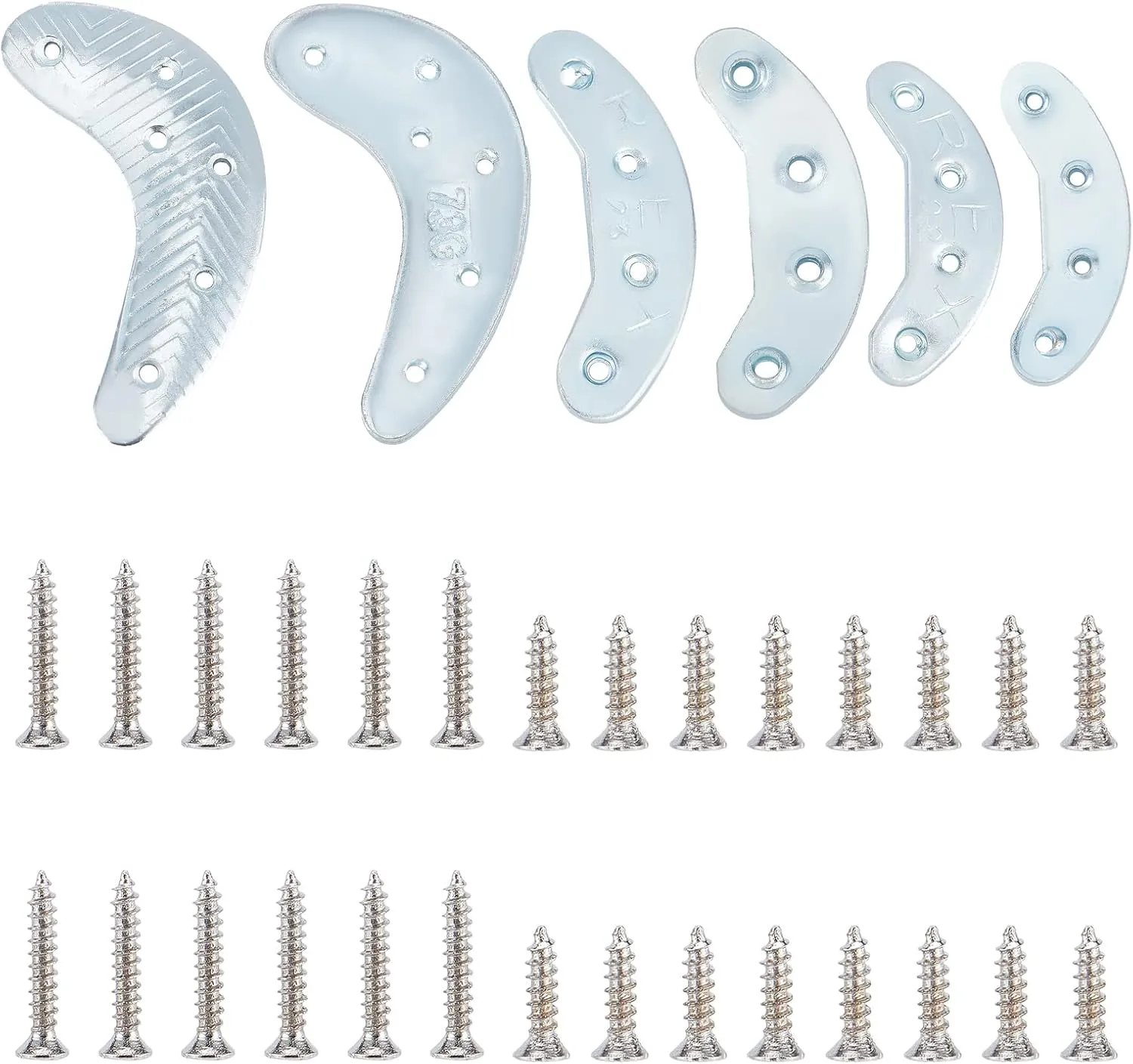 AHANDMAKER 3 Pairs Metal Heel Plates, Heel Replacement Plates with Screw Nails, Crescent Moon Sole Heel Guard Repair Pads, Shoe Heel Plate Taps for Shoes and Boots