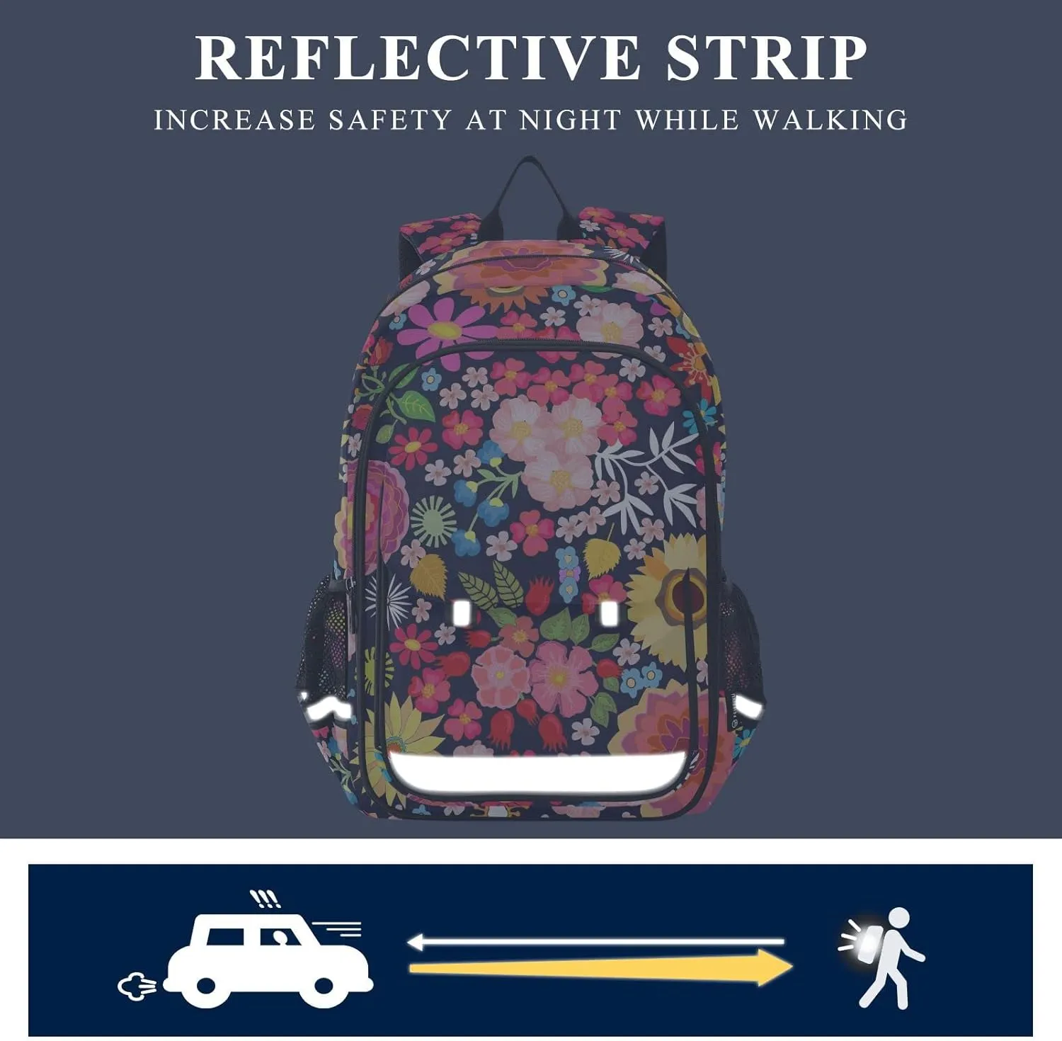 ALAZA Colorful Floral Backpacks Travel Laptop Backpack