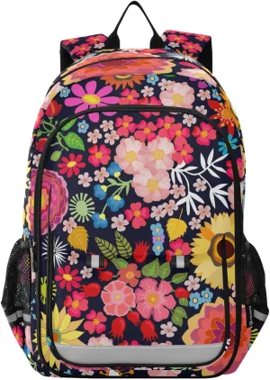 ALAZA Colorful Floral Backpacks Travel Laptop Backpack