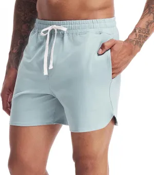 AMY COULEE Mens Workout Shorts 5 inch Cotton Sweat Shorts Athletic Gym Shorts with Pockets