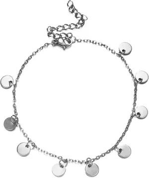 Anklets Gold for Women,Anklets Chain with Round Womens Anklets 11.81 inch Womens Stainless Steel Anklets