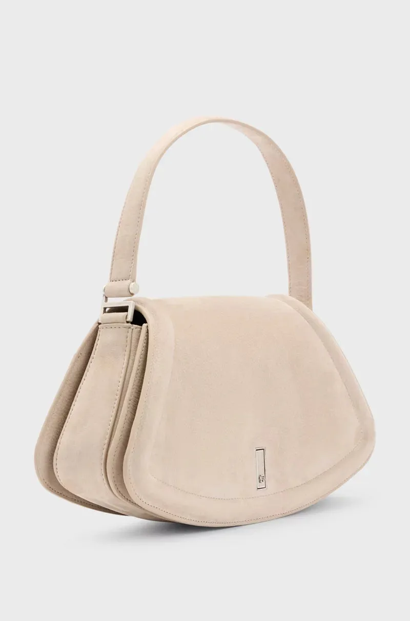 Ariel Suede Shoulder Bag - Soft Taupe