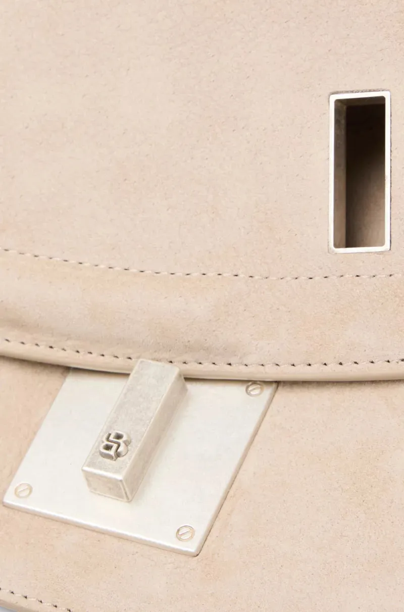 Ariel Suede Shoulder Bag - Soft Taupe