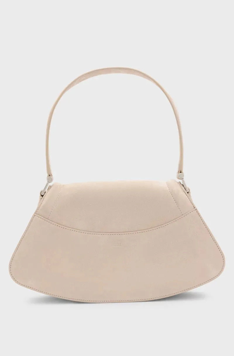 Ariel Suede Shoulder Bag - Soft Taupe