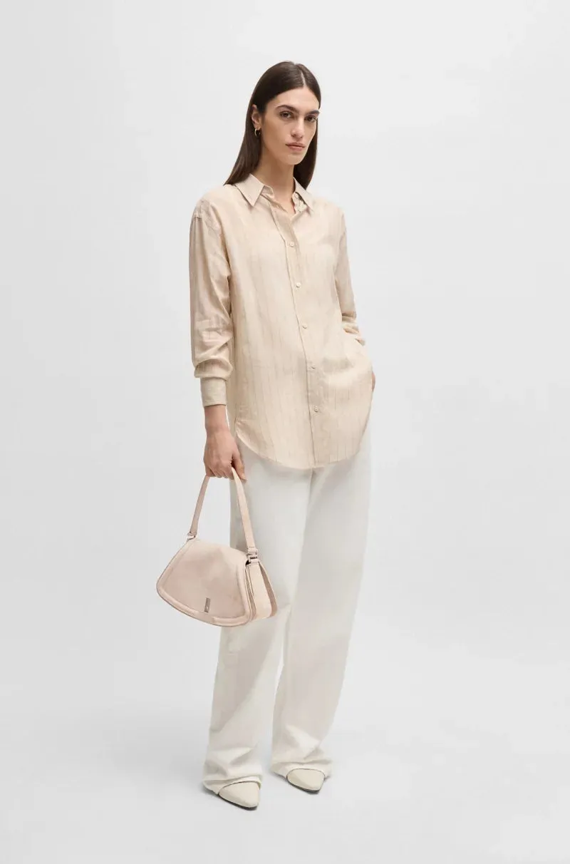 Ariel Suede Shoulder Bag - Soft Taupe