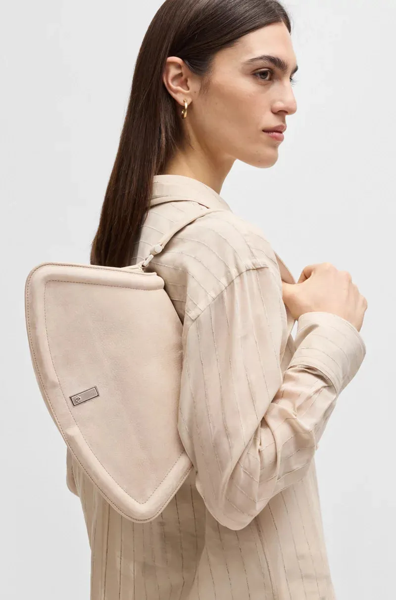 Ariel Suede Shoulder Bag - Soft Taupe