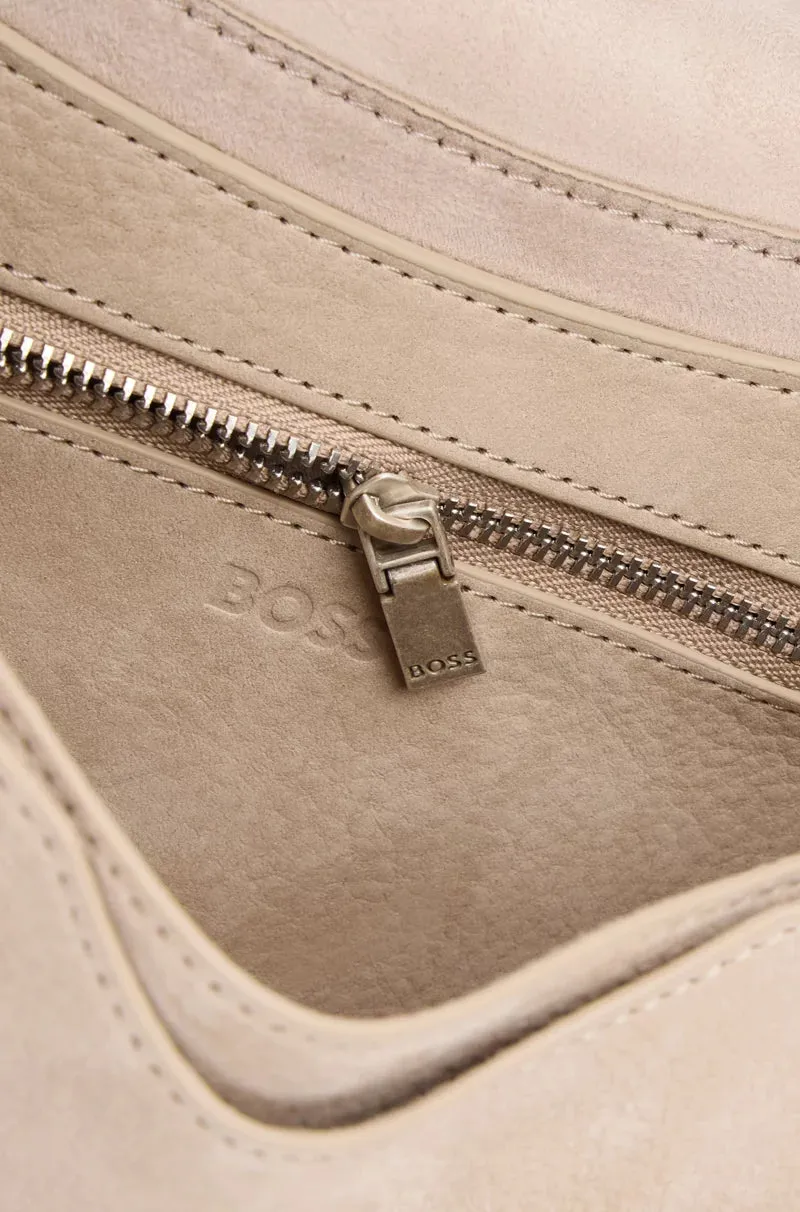 Ariel Suede Shoulder Bag - Soft Taupe