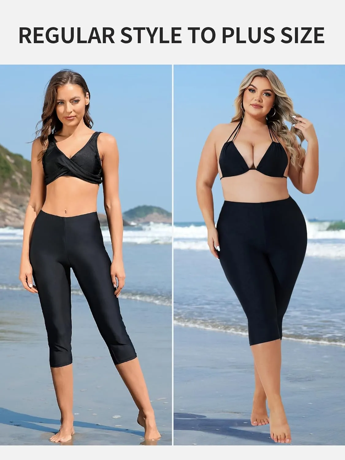 ATTRACO Swim Pants for Women High Waisted Swim Capris Swim Shorts Swimming Leggings