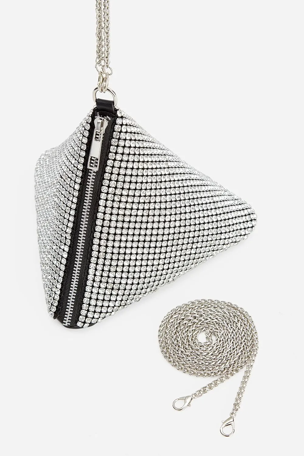 BABEYOND Rhinestone Clutch Evening Bags for Women Sparkly Glitter Triangle Purse for Party Prom Wedding