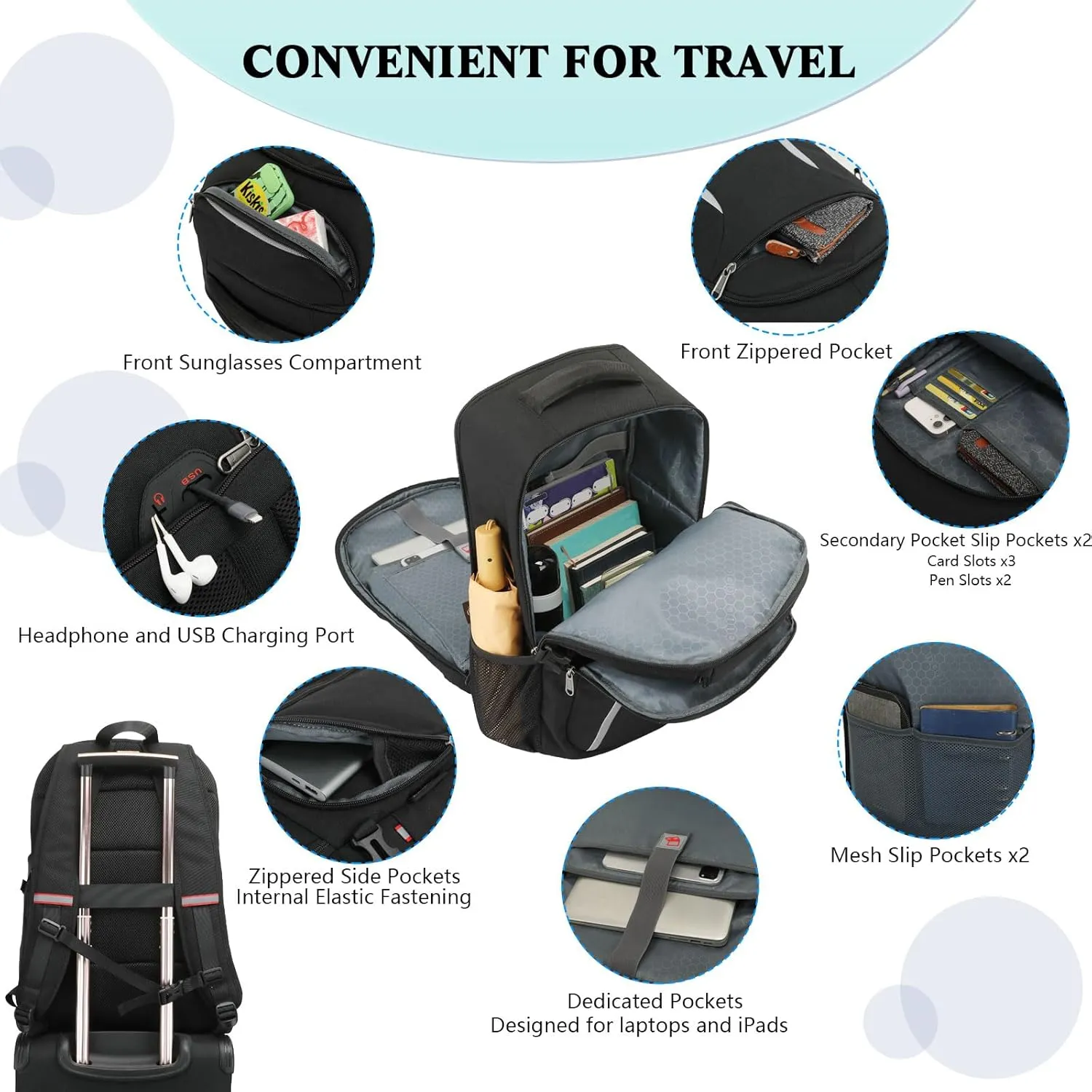Backpacks for Men Laptop Backpack Travel Anti Theft College School Bag Extra Large Backpacks Fits 17 Inch Computer