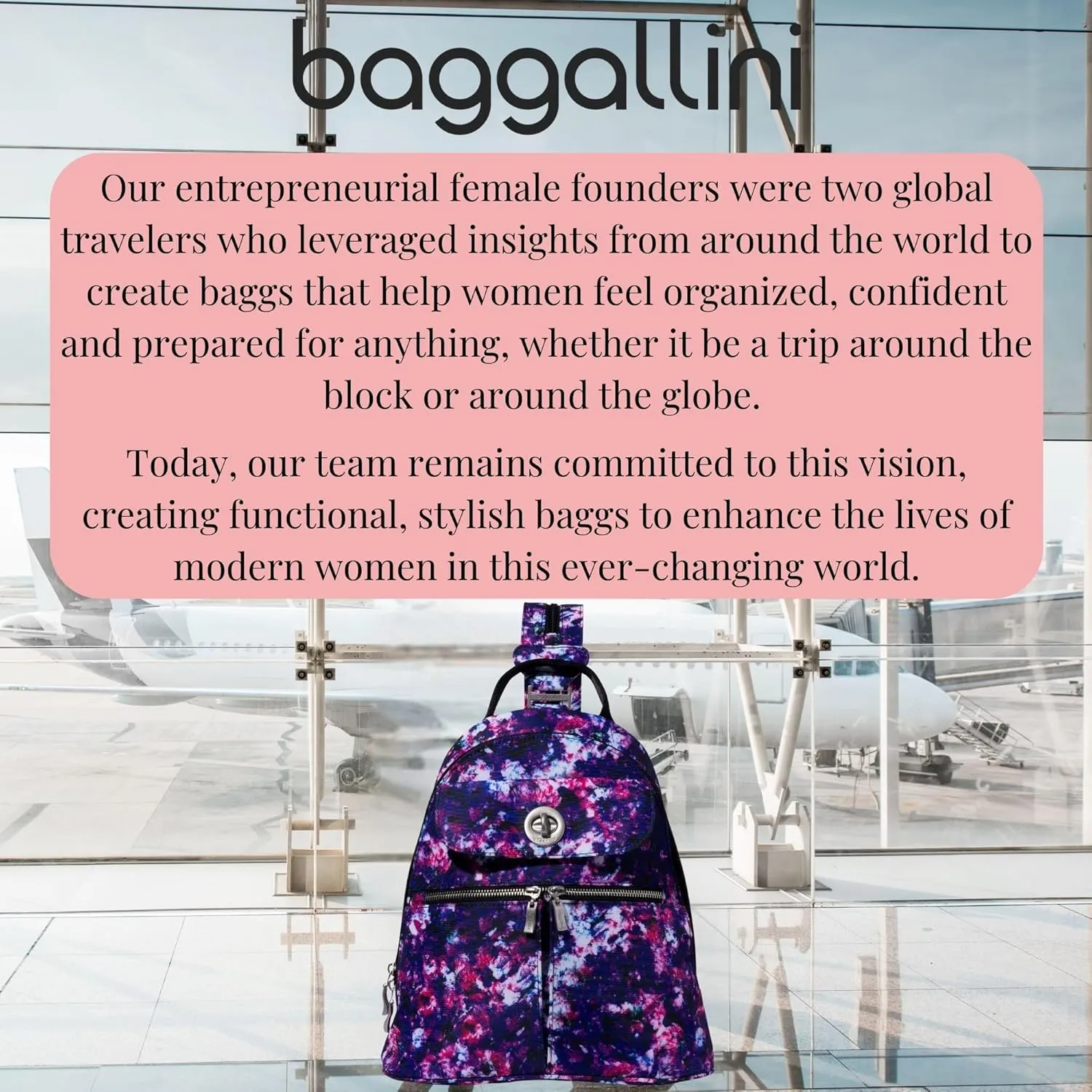 Baggallini Naples Convertible Small Daypack Sling Crossbody, Mulberry Opal