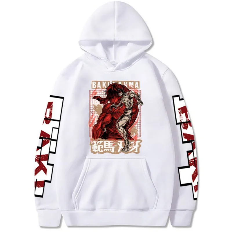 Baki the Grappler Print Anime Hoodies Hip Hop Style Pullovers Casual Streetwear Hoodie Daily Clothing