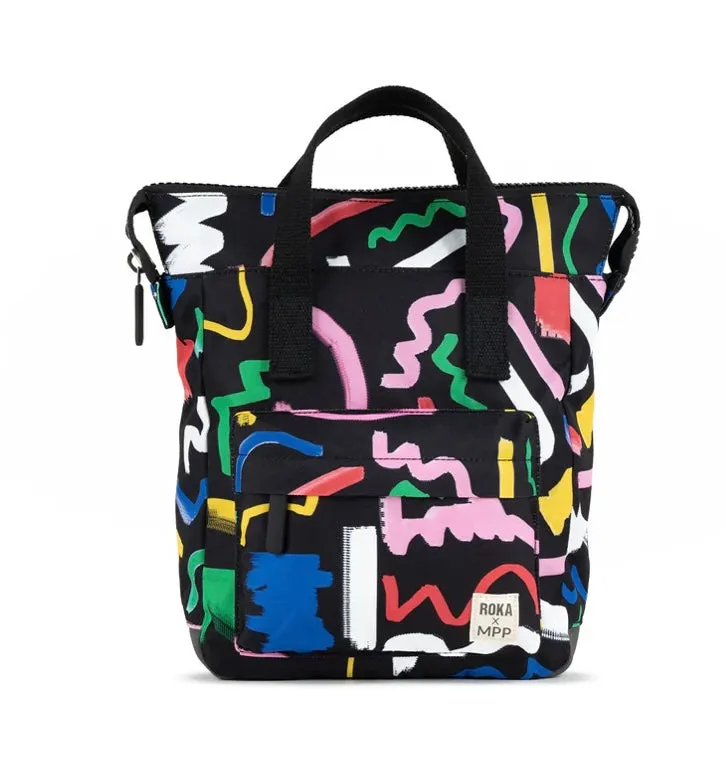 BANTRY B SMALL SCRIBBLE RECYCLED CANVAS BACKPACK