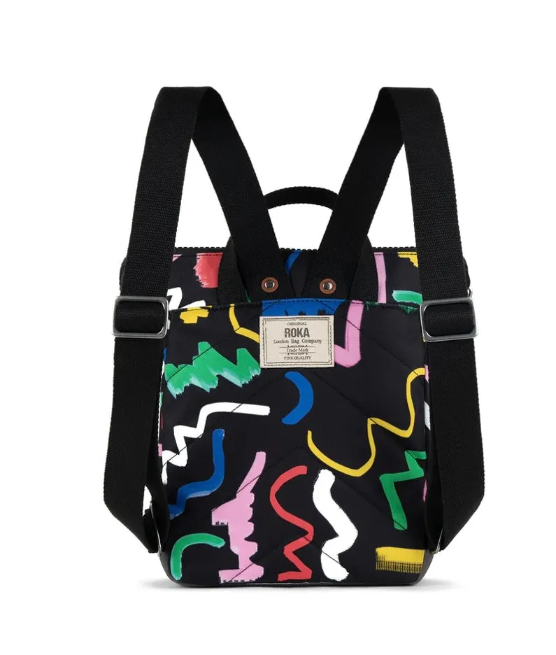 BANTRY B SMALL SCRIBBLE RECYCLED CANVAS BACKPACK