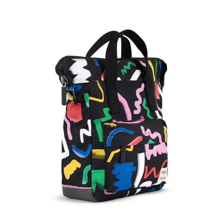 BANTRY B SMALL SCRIBBLE RECYCLED CANVAS BACKPACK