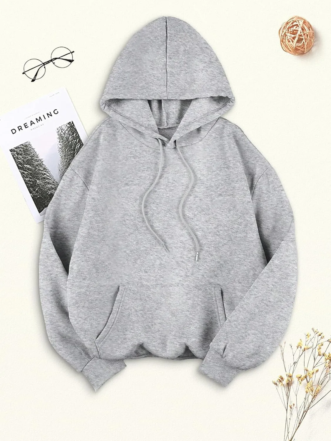 Baonmy Star Graphic Hoodies Y2k Leopard Print Oversized Fleece Hoodie Long Sleeve Pullover Sweatshirt for Women Streetwear