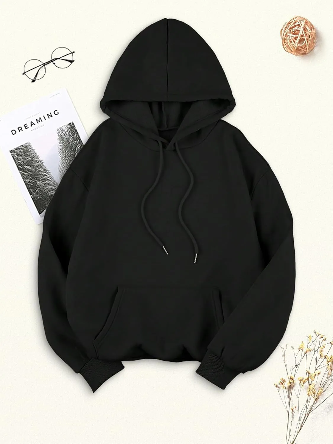 Baonmy Star Graphic Hoodies Y2k Leopard Print Oversized Fleece Hoodie Long Sleeve Pullover Sweatshirt for Women Streetwear