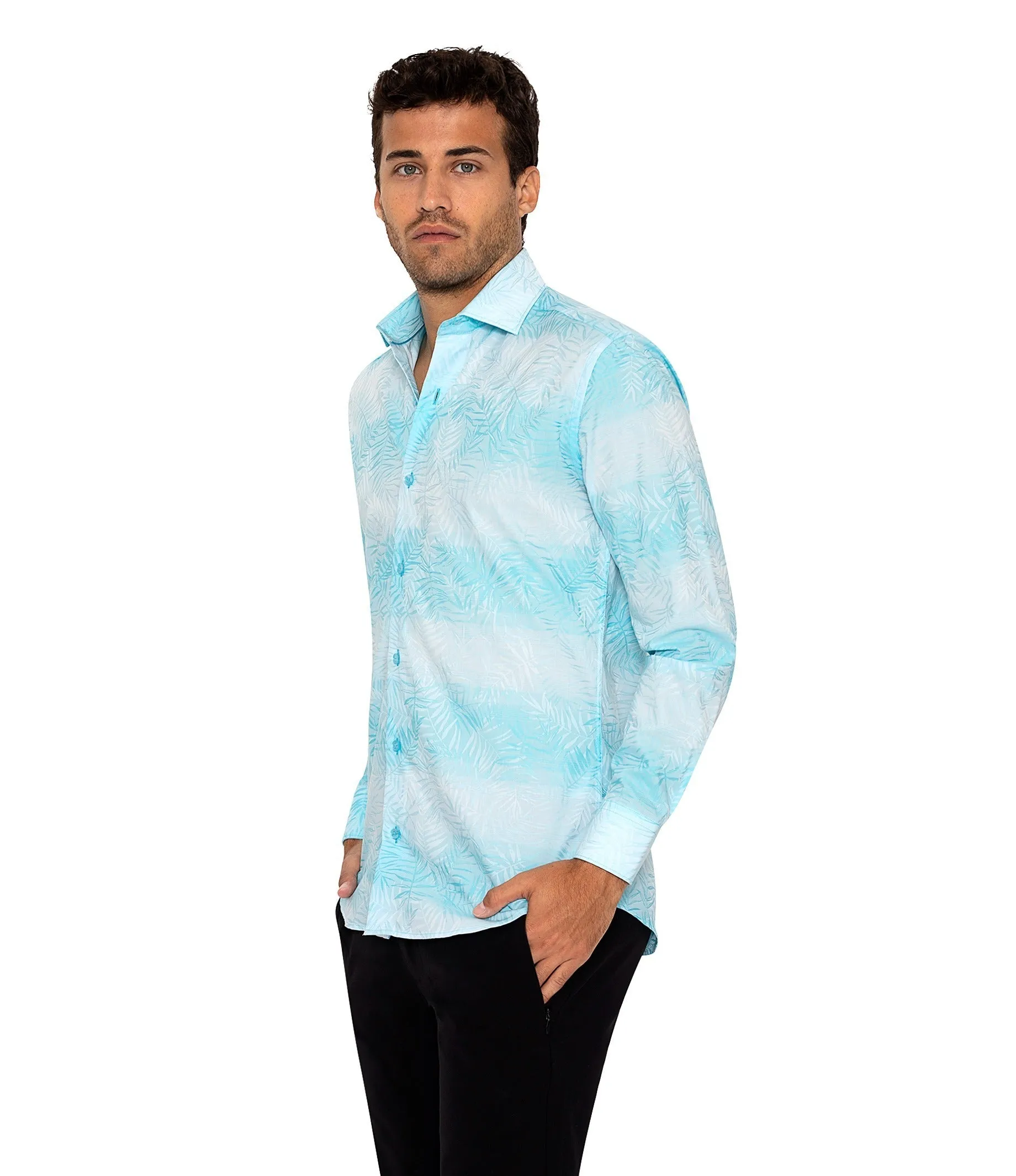 Bertigo Short-Sleeve Shirt | Johnny Aqua Leaf Shit