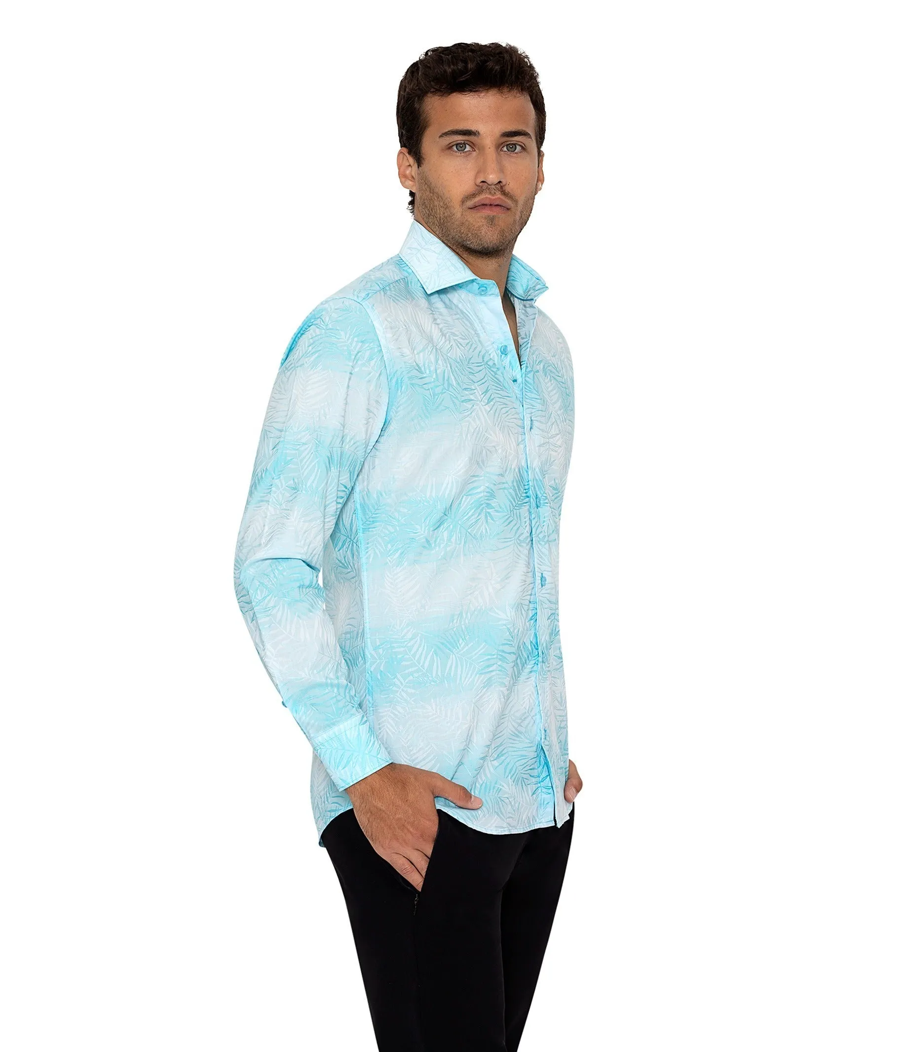 Bertigo Short-Sleeve Shirt | Johnny Aqua Leaf Shit