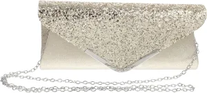 BESPORTBLE Luxurious Glitter Handbag Elegant Evening Clutch Magnetic Snap for Wedding Party Occasion