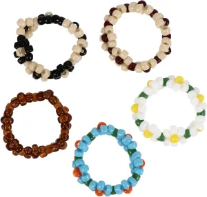 BESPORTBLE Unique Beaded Flower Ring Set Pcs Lady Jewelry Rings Elegant for Christmas