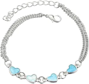 BESTYASH Fashion Alloy Tassel Heart Beads Anklet for Women Unique Jewelry Foot Chain Accessory Random Color Heart for Birthdays and Special Occasions
